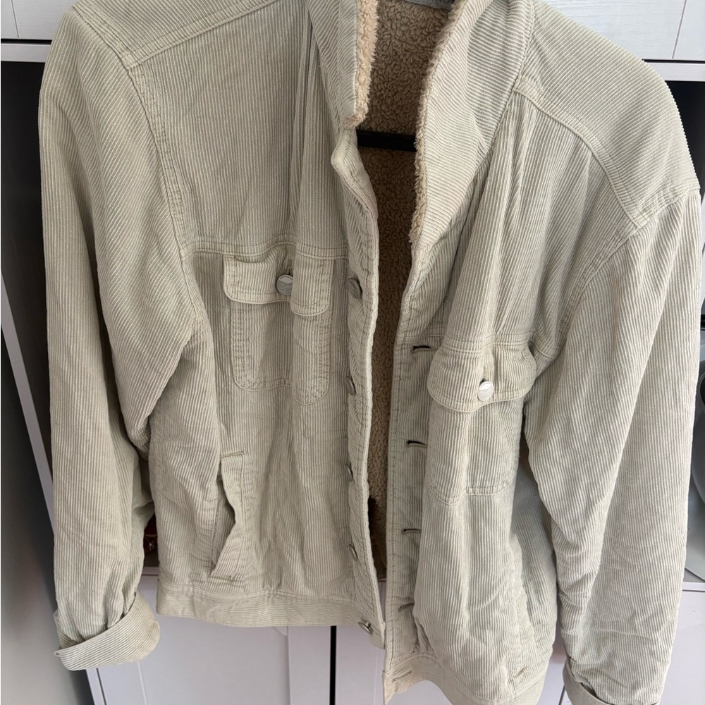 Outerknown Men's Light Beige Corduroy Pea Coat